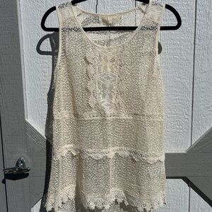 A'Reve Ivory Lace Tank Top
